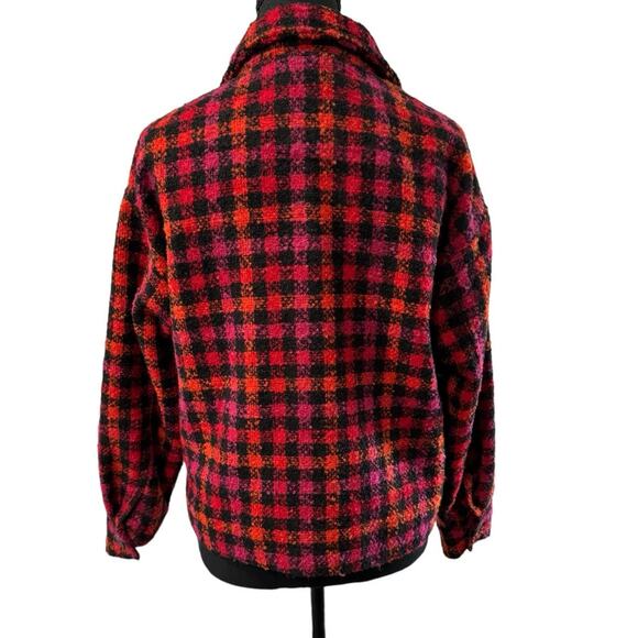 NWT! Sanctuary Woold Blend Red Plaid Shacket - Size XS - Picture 8 of 9